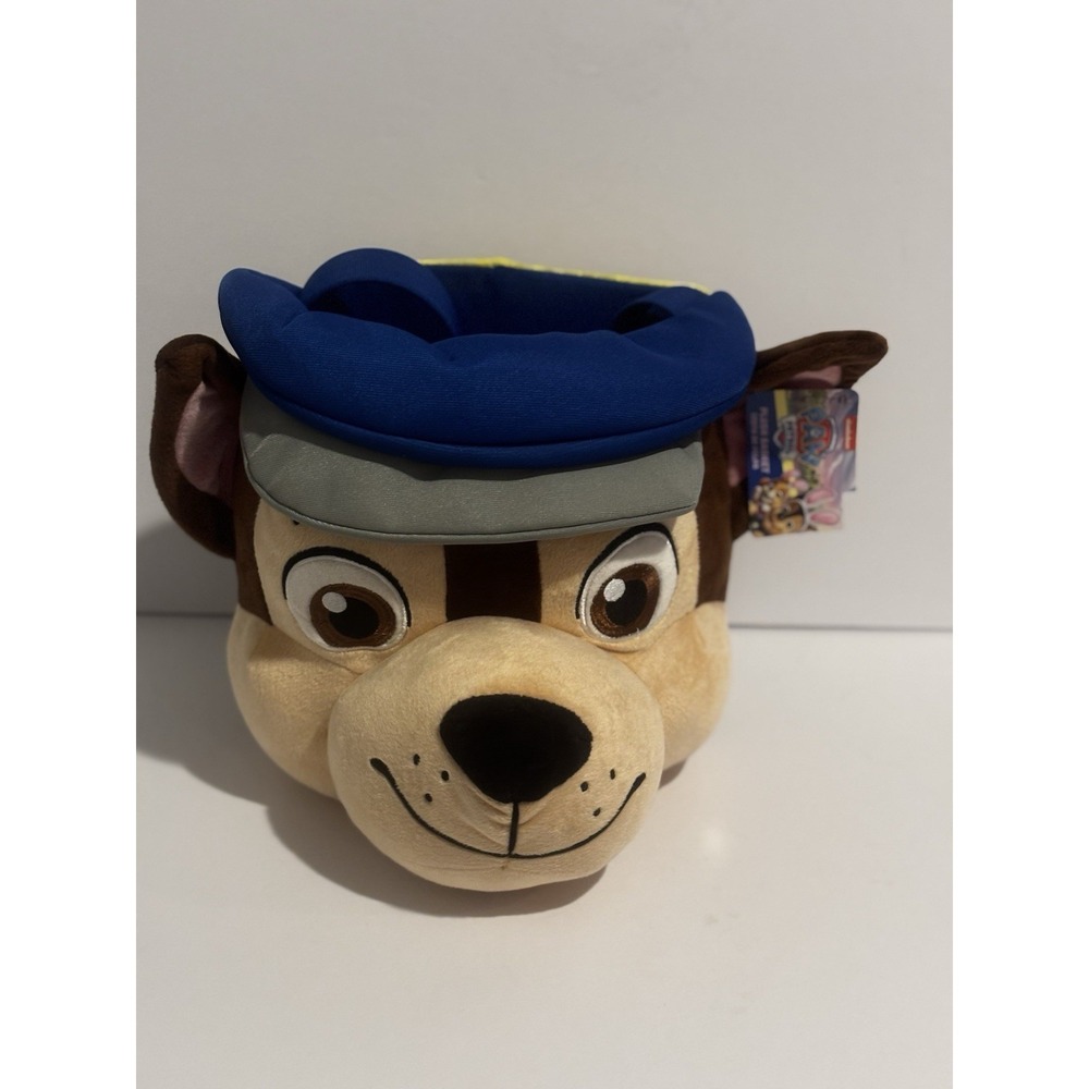 NEW Paw Patrol Chase Bucket Plush Easter Halloween Basket 12" Tall Blue‎ Dog